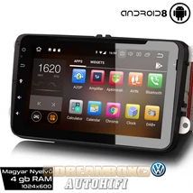 Új, Garanciális VOLKSWAGEN Gyári Kinézetű AutóHifi (ÉRINTŐGOMBOS) GPS Navigáció (Passat, VW Golf 6, Golf 5, VW Jetta, Polo) (4GB RAM, Magyar Nyelvű) ANDROID 8