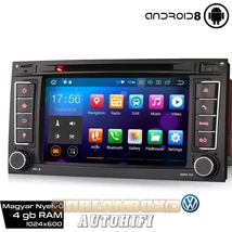 Új, Garanciális Volkswagen T5 Multivan AutóHifi, Gyári Kinézetű Autórádió (VOLKSWAGEN TRANSPORTER TUAREG, T5 MULTIVAN (2004-2009)) MárkaSpecifikus Multimédia (Magyar Nyelvű, 4 GB RAM) Android 8 GPS Navigáció (WAZE)