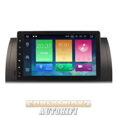 BMW 5, X5, M5 AutóHifi, Gyári Kinézetű Autórádió (BMW 5, X5, M5 (E39, E53)) MárkaSpecifikus Multimédia (Magyar Nyelvű, 4 GB RAM) Android 8 GPS Navigáció (WAZE)