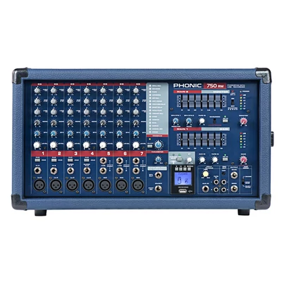 Powerpod 750RW Powermixer, 2 x 250W-os, 7 csatornás, USB
